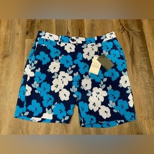 G/FORE Maverick Hybrid Shorts Blue Floral Performance Golf Activewear Mens Sz 36
